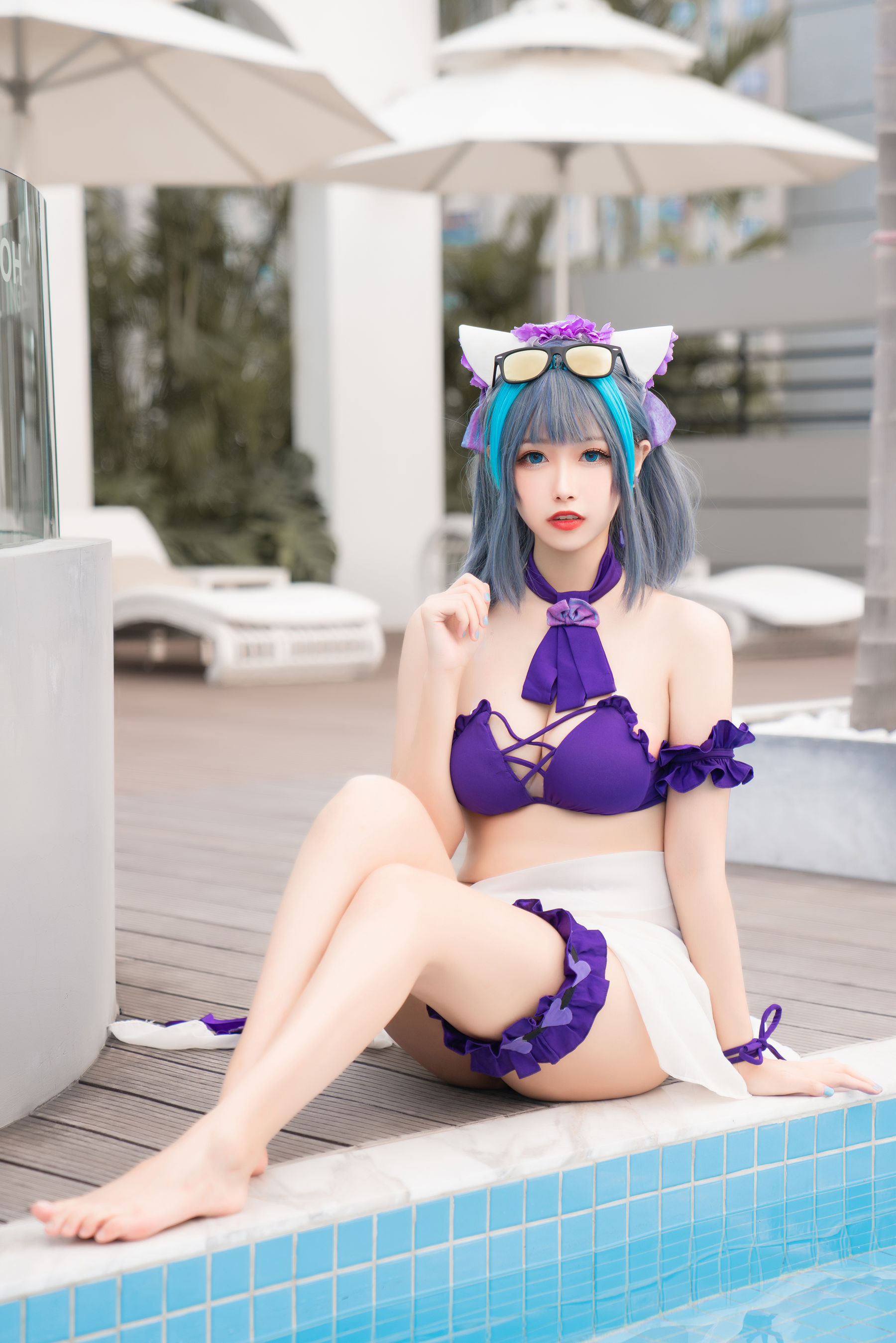 [COS福利]微博妹子Momoko葵葵–柴郡水着插图3